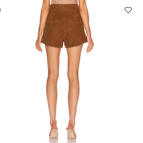 Marissa Webb Shorts | Womens Levi Suede Shorts Cognac - Picture 4 of 5